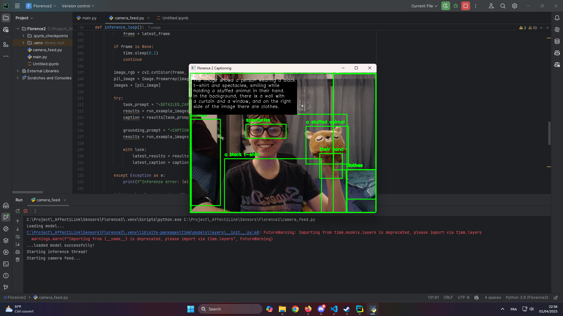 Camera Aware Chatbot Florence 2 Output