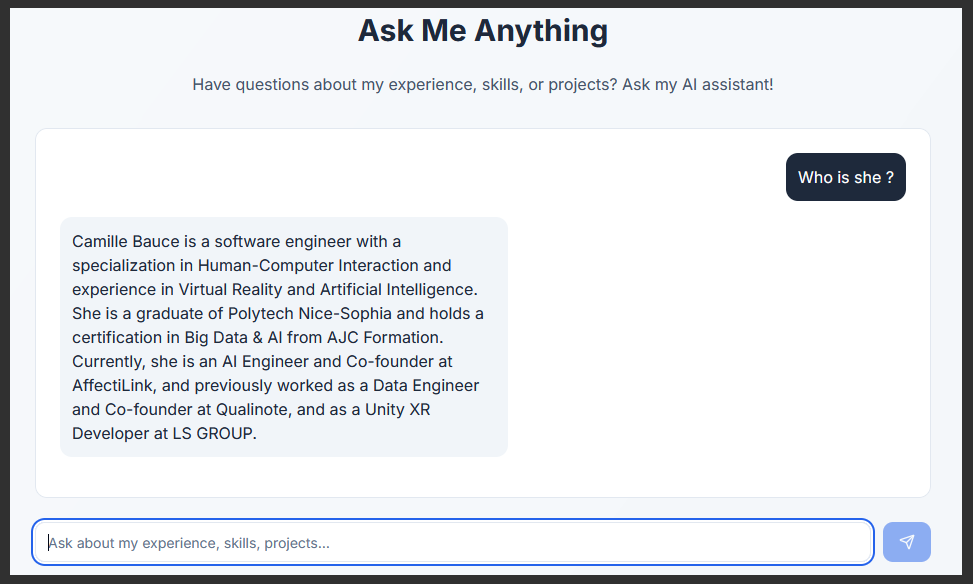 Resume Chatbot Website Screenshot